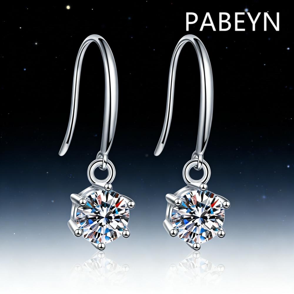 925 Sterling Silver Simple Temperament Versatile Six-claw Zircon Earrings Birthday Party Anniversary Gift Fashion Commuter