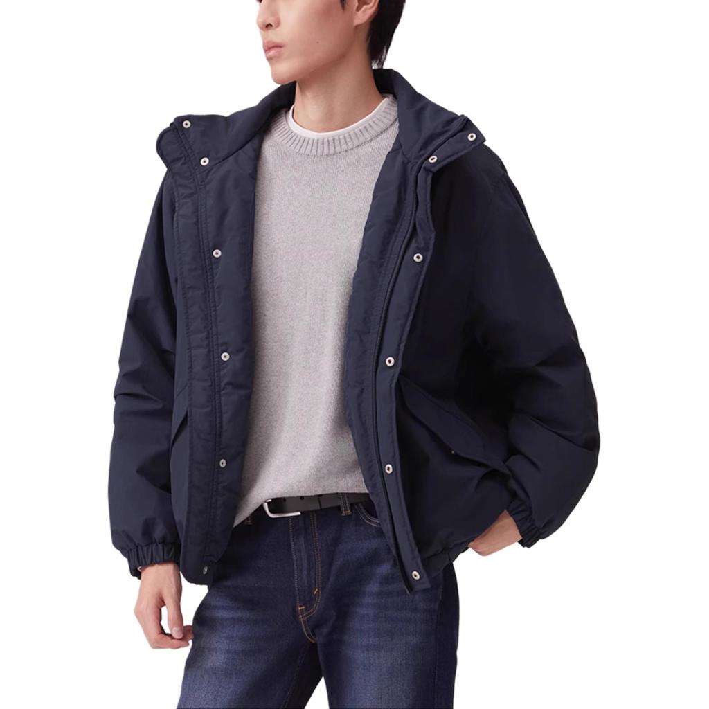 Levis Solid Color Hooded Long Sleeve Down Jacket Unisex outerwear Blue 002HP-0000