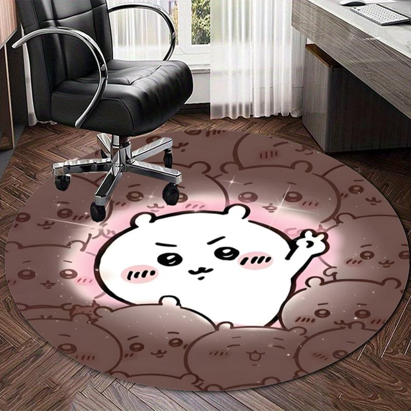 Personalized Chiikawa Round Chair Office Rug - Perfect for Mat, Office Chair & More - Ideal Gift for Birthdays and Holidays