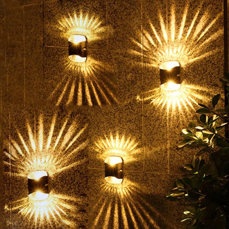 4LED Solar LED Lights Outdoor Garden Lights Solar Step Deck Light Lamp Sunlight Courtyard Decor Solar Garden Lamp Wall Lighting