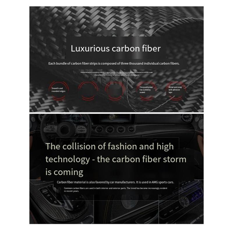 For Toyota Prado 2024-Real Carbon Fiber Gear Shift Knob Cover Trim-Car Decoration Part Carbon Fiber Pattern