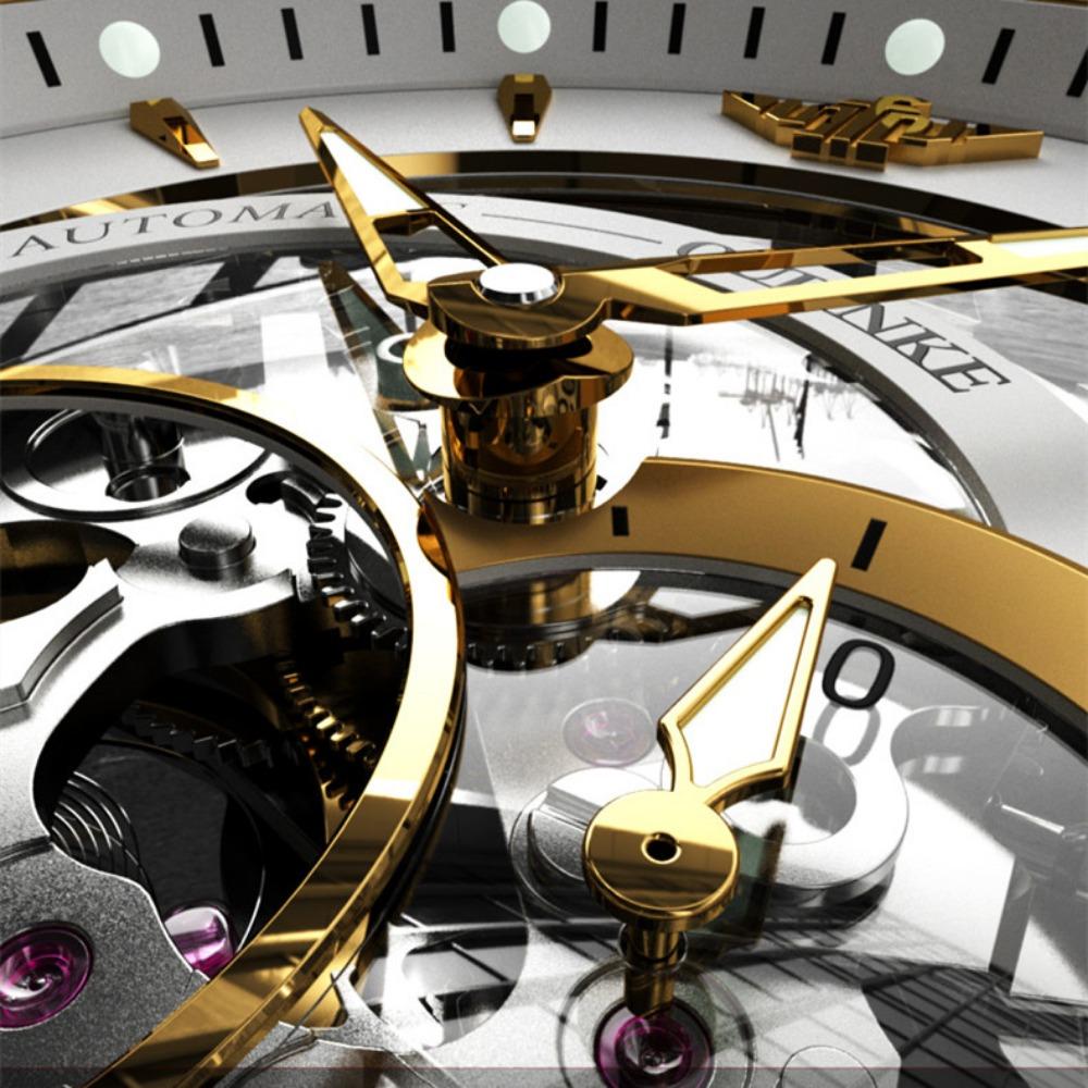 OUPINKE Montre Homme Mouvement Squelette Montre Mécanique Automatique Lumineuse Étanche Montre Homme