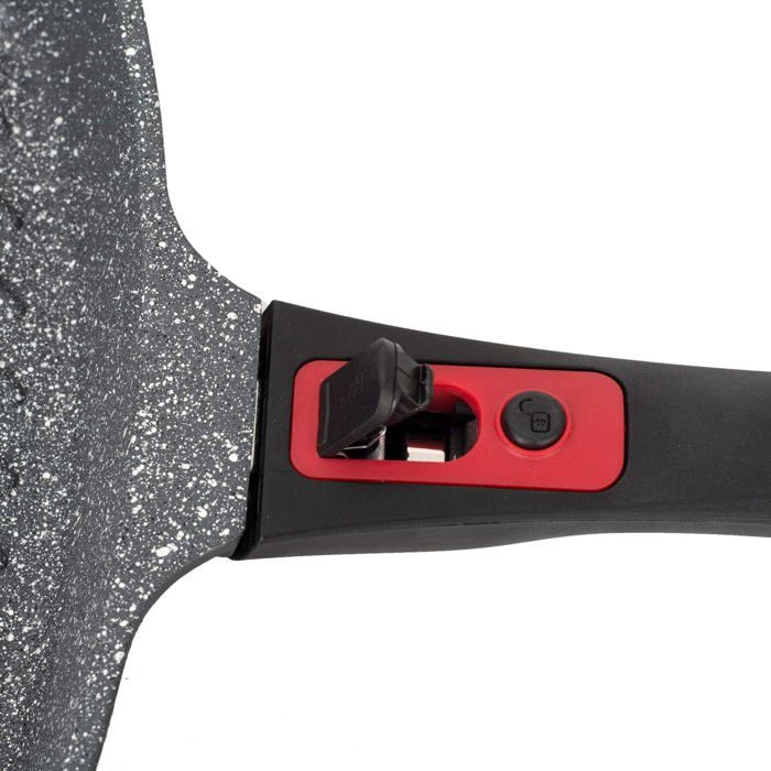 Poêle 3 en 1 - Antiadhésive - 28 cm - 4 Compartiments - Aluminium - Compatible Induction