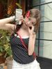 Summer Korean Style Lace Polka Dot Cotton Camisole T-Shirt