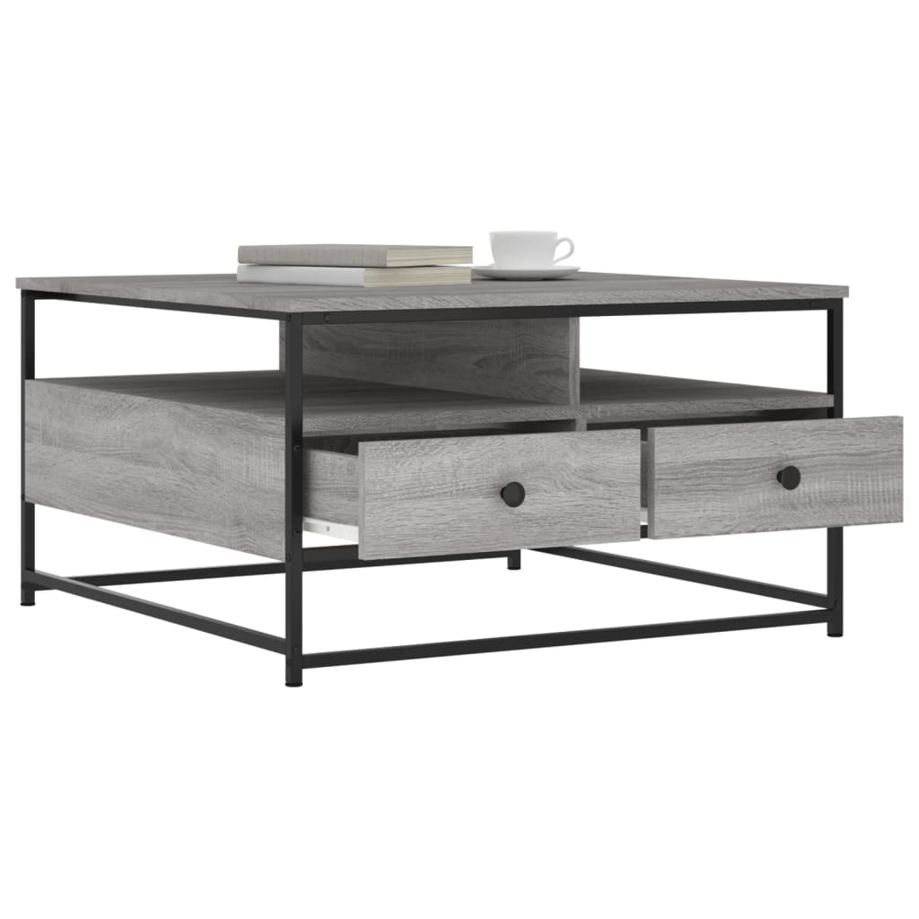  Coffee Table, Grey Sonoma Oak, 80x80x45 Cm