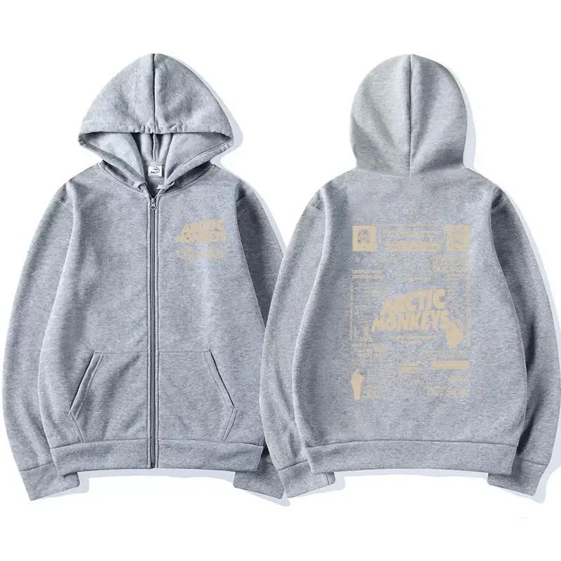 Rock Band Arctic Monkeys Music Tour Zipper Hoodies Men Women's Hip Hop Oversized Sweatshirts Long Sleeve Zip Up Jackets Hoodie