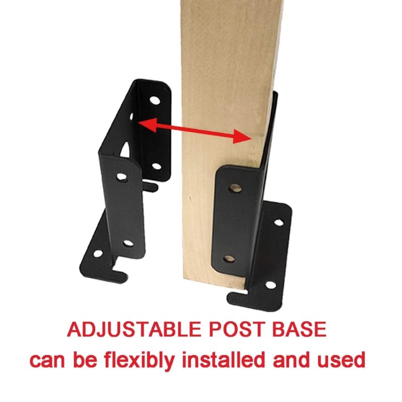 Adjustable Deck Post Anchors Base Brackets Portable Sturdy Reinforced Accessory for Secure Deck Structure Support