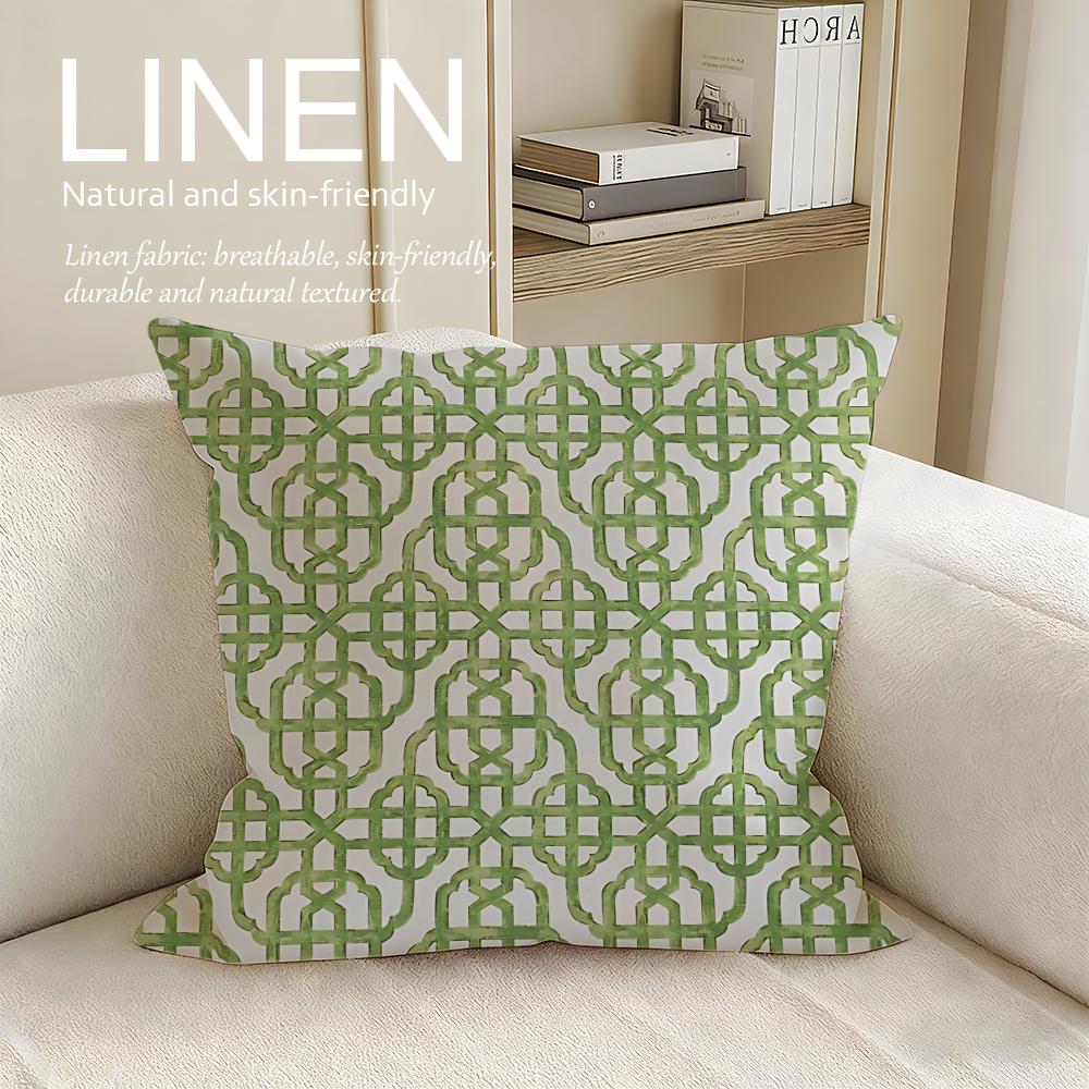 Plant Bamboo Cushion Cover Linen Decorative Pillowcase Set Pcs x x x Breathable Washable Sofa Cushion Cover