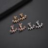 European American Fashion Rhinestone Crystal Triangle Stud Earrings