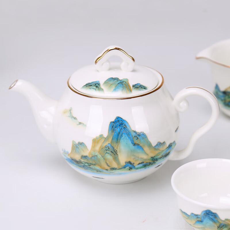 Shengshi Tangyun 'A Thousand Miles of Rivers and Mountains' Bone China Tea Set