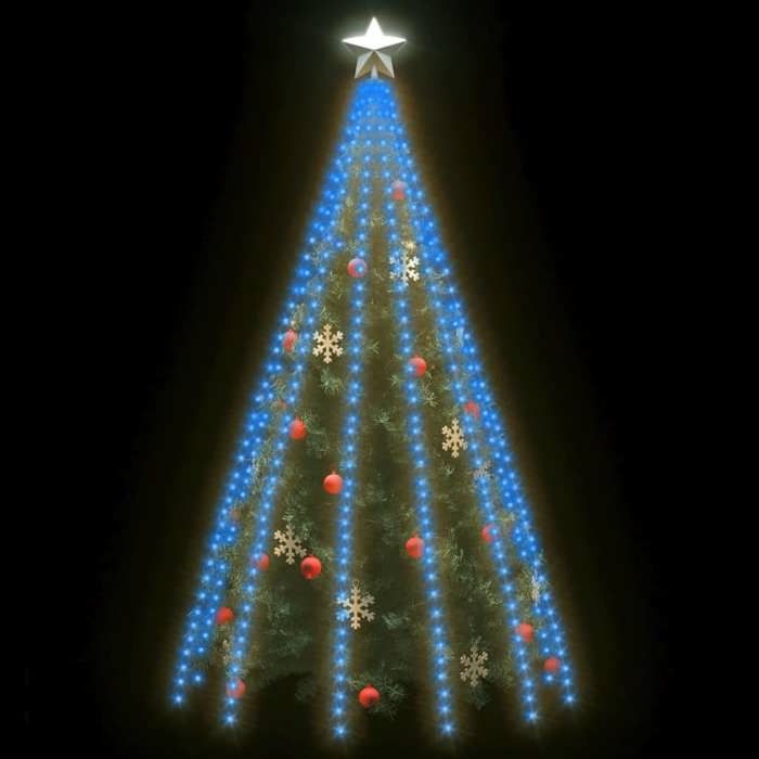 VidaXL Guirlande Lumineuse avec 500 LED Décoration de Noël Ornement de Noël Mariage Salon Salle de Séjour Maison Bleu 500 cm 328898