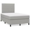 3141921 vidaXL Lit à sommier tapissier avec matelas Gris clair 120x200cm Tissu