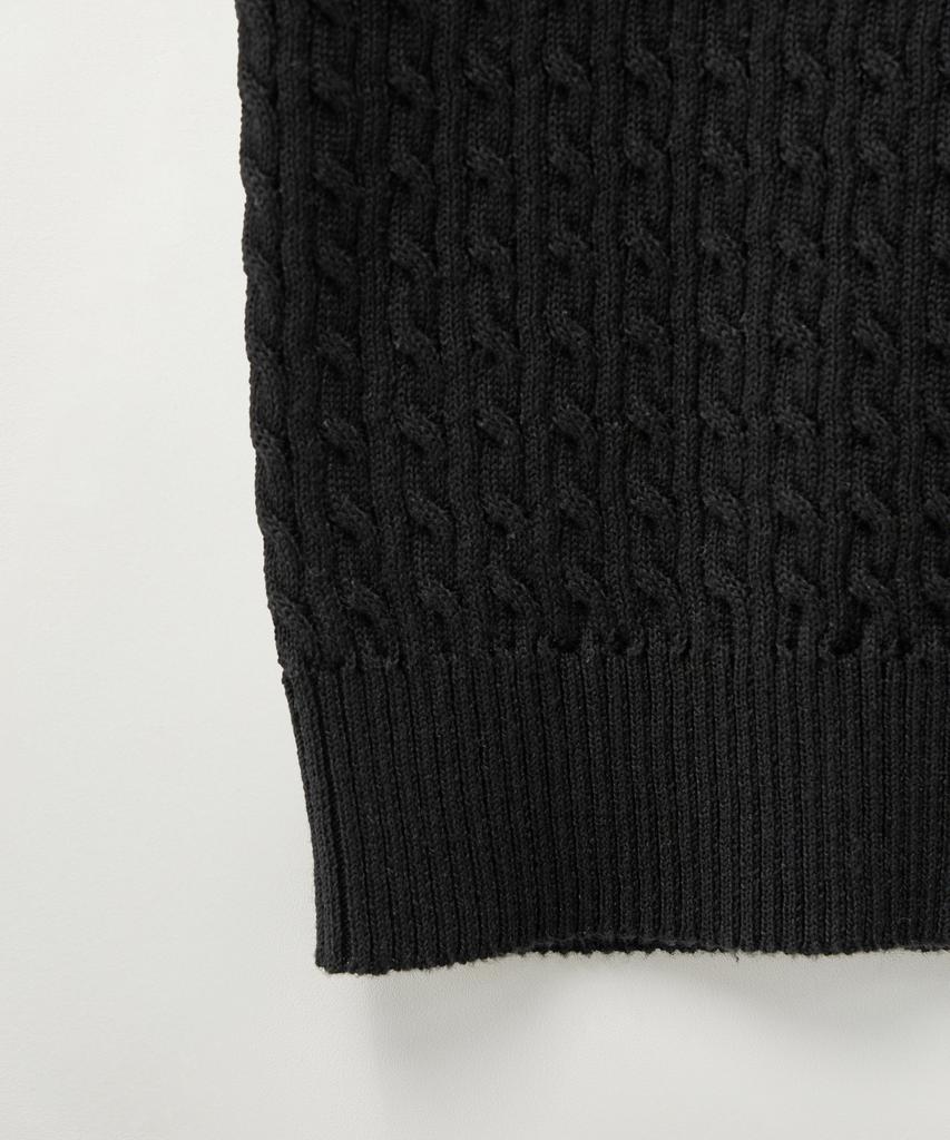 Seteo (W) Cable Knit Sleeveless Top Black