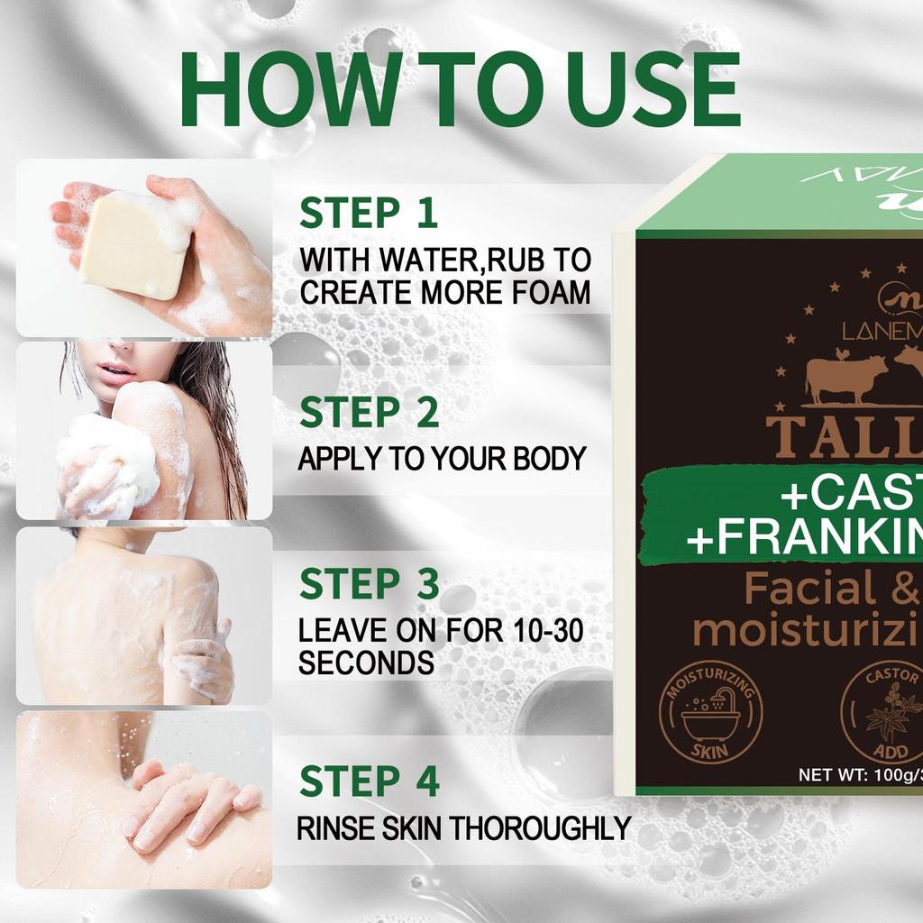 Facial & Body Moisturizing Soap – Deeply Moisturizing Brightening Skin, Effectively Moisturize & Rich Foam Cleansing,100g