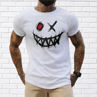 New Summer Men's Fashion T-shirt Ghost Face Graffiti Printed Men's T-shirt Top