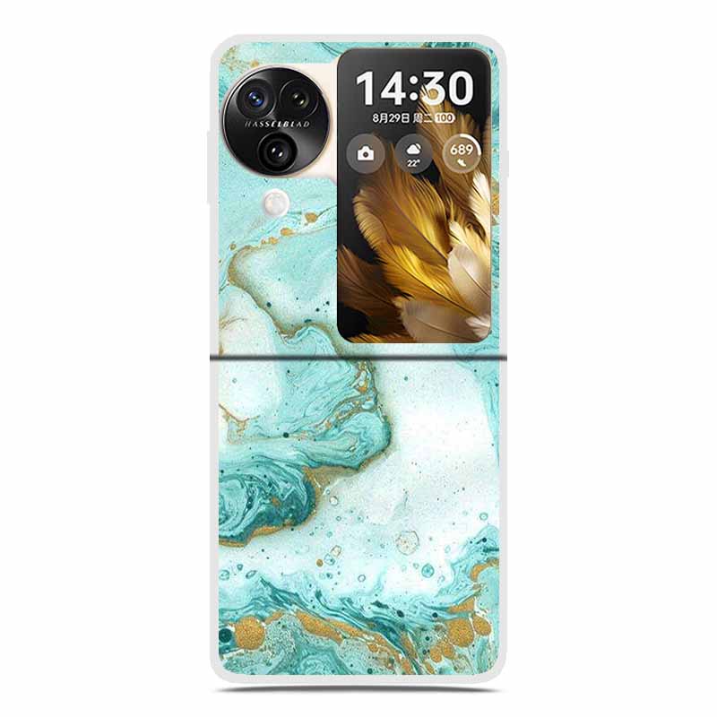 For Oppo Find N3 Flip 5G Cases Clear 6.8" Marble Hard TPU Back Cover For Oppo Find N 3 Flip Phone Cases Coque Fundas Bumper Etui