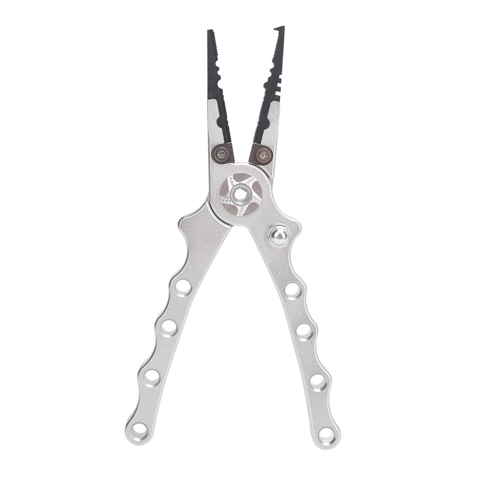 

Рыболовные плоскогубцы из алюминиевого сплава, многофункциональные плоскогубцы для заводных колец, самоблокирующийся экстрактор рыболовных крючков