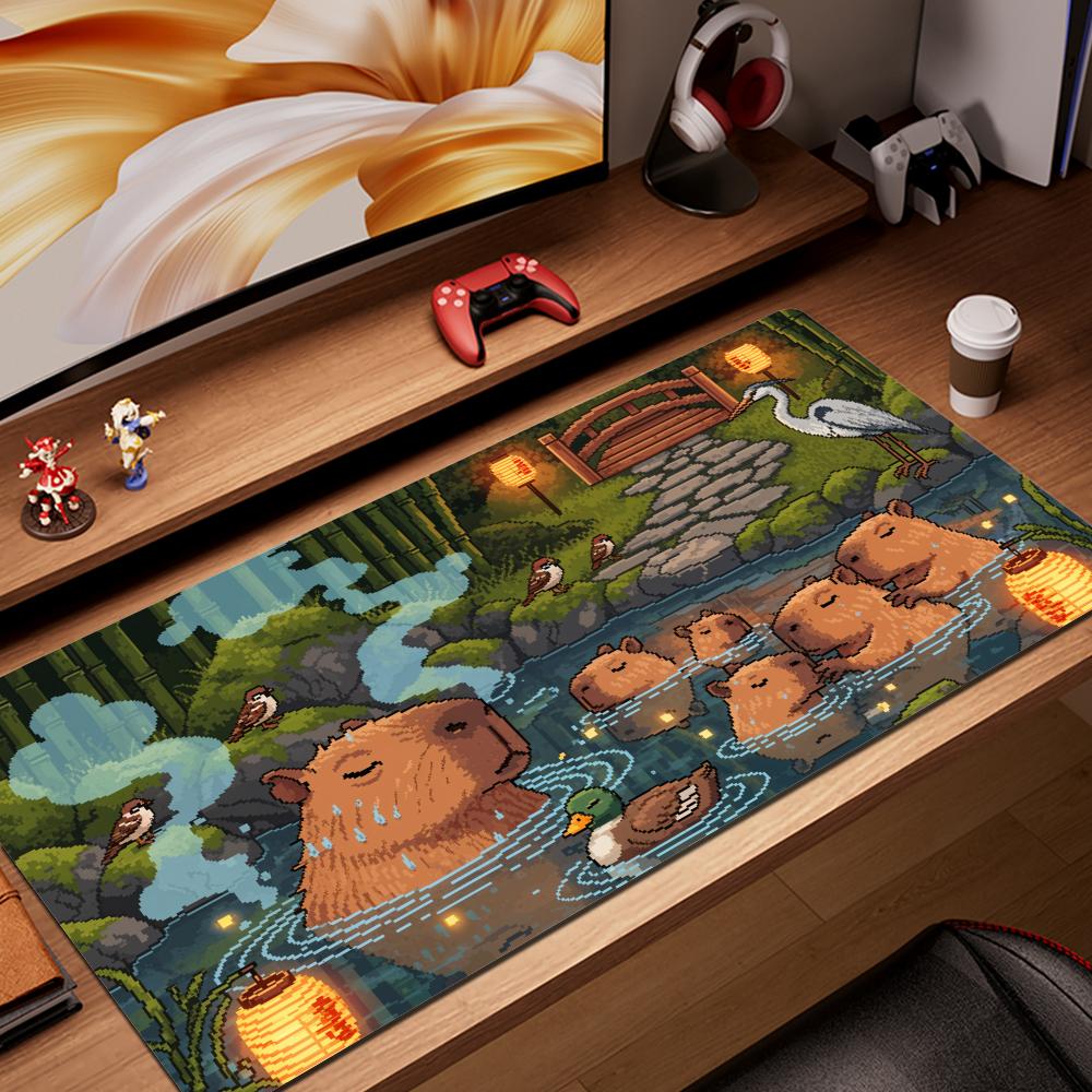 HYBXAXC Cartoon CUTE Capybara Mouse Pad Non-slip Desk Mat PC Laptop Accessories Rubber Office Keyboard Large Gamers Decoracion