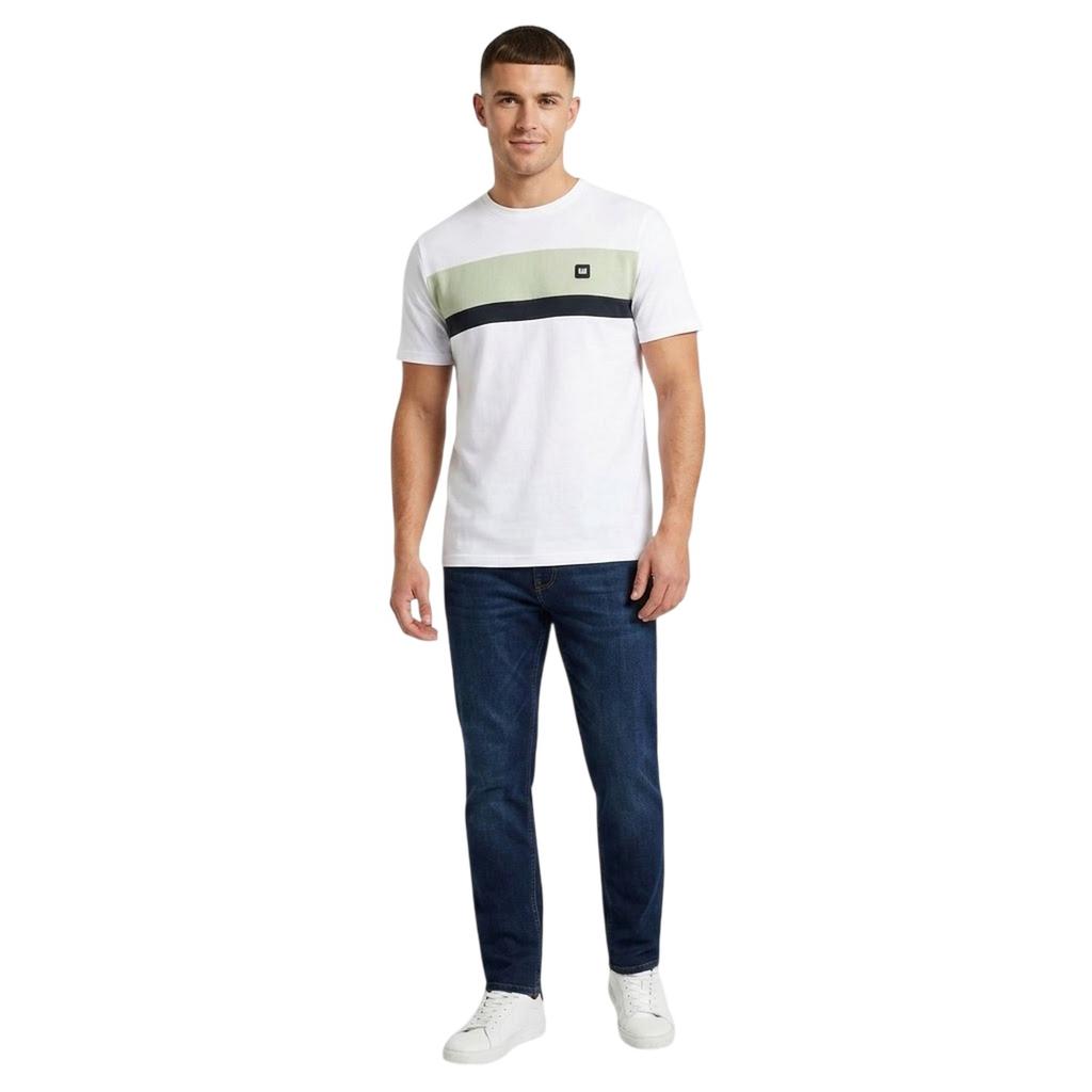 Weekend Offender Mens Crossword Chest Stripe Regular T-Shirt
