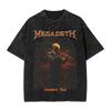 Megadeths Metal Band T Shirt Washed Cotton High Street T-Shirts MegaRock for Men Women Streetwear Summer Tops Tees