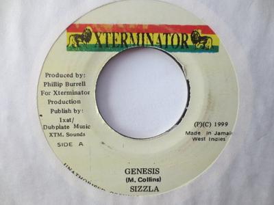7inch Record SIZZLA - Genesis NONE XTerminator 1999 Jamaica Reggae, Ska & Dub Used