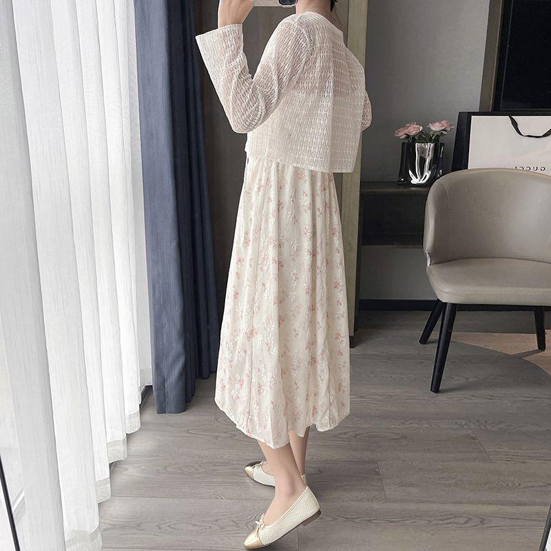 Floral Camisole Dress & Sun Protection Cardigan Set - 2026 Spring/Summer Gentle Sweet Style