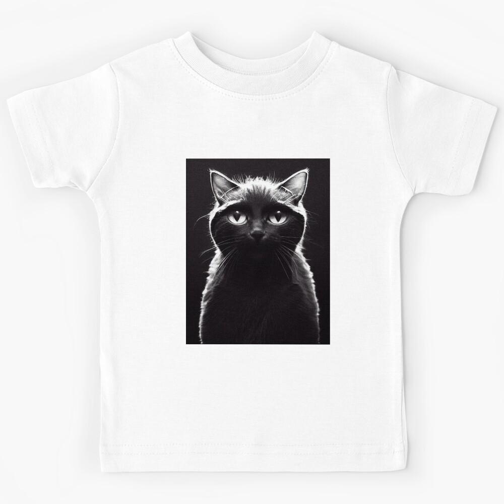 Black cat portrait Kids T-Shirt 120