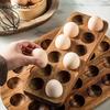 Modern Wooden Egg Storage Box  Multi-Compartment Kitchen Organizer for Fresh Eggs Perfect for Home Cooking Baking
