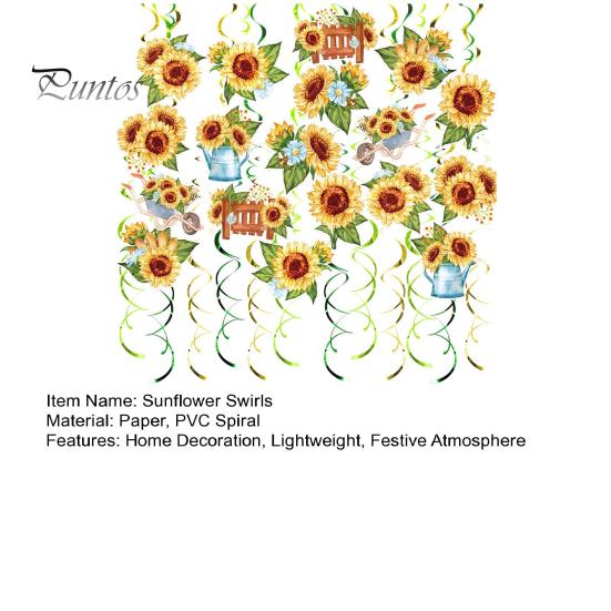 18Pcs Sunflower Hanging Swirls Decorations Sunflower Foil Swirls Ceiling Wall Decor for Birthday Party Wedding Baby Shower