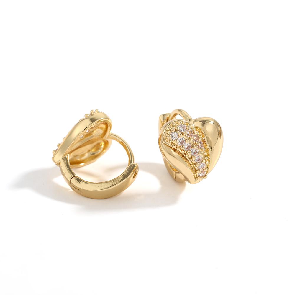 Heart Round Ball Flat Helix Piercing Earring golden Ear Studs Geometric Zircon Exquisite Trinket Studs Aretes