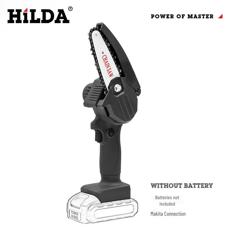 HiLDA Cordless Mini Electric Chainsaw, Rechargeable One-Handed Woodworking and Garden Saw