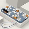 Cartoon Sunflower Lanyard Case For Samsung Galaxy S25 S24 Ultra S23 S22 Plus S21 S20 FE A34 A54 A15 A35 A55 A16 A36 A56 5G Capa