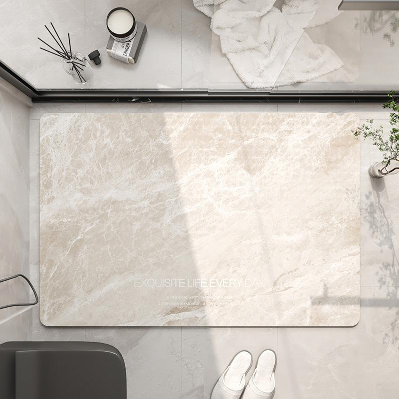 Modern Simple Marble Diatom Mud Floor Mat, Bathroom Non-Slip Floor Mat, Bathroom Door Water-Absorbing Quick-Drying Floor Mat