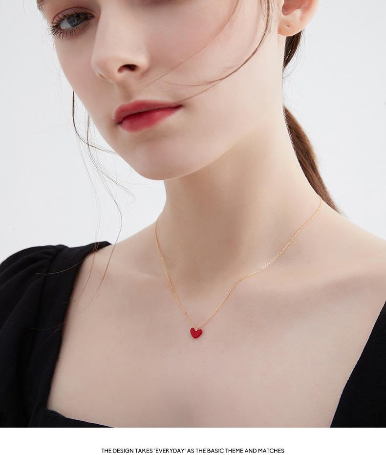 Colar de Prata de Lei 925 com Pingente de Coração Banhado a Ouro 14K - Joia de Verão Feminina de Alta Qualidade, Não Desbota