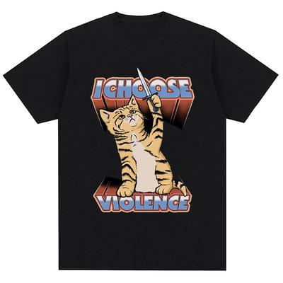 Ich wähle Gewalt T-Shirt Lustige Ente Humor Slogan Kurzarm T-Shirts Herren Damen 100% Baumwolle 2026 Neu T-Shirt Streetwear
