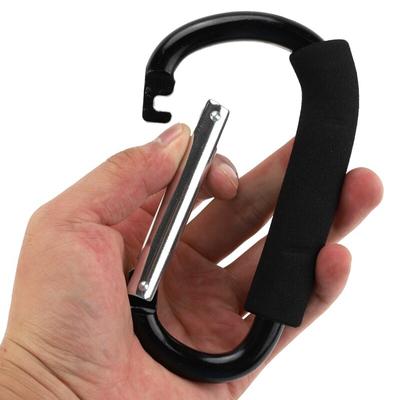 Large D-shape Aluminum Alloy Carabiner Quick-release Soft Handle Shopping Hook Camping Buckle Hook Outdoor Keychain Carabiner Clip