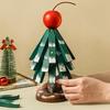 Christmas Tree Trivet for Hot Dishes Solid Wood Heat Resistant Pot Holder Folding Festive Table
