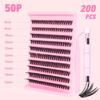 European & American Style Dense Curled Cluster Eyelashes - 30P-80P Pack