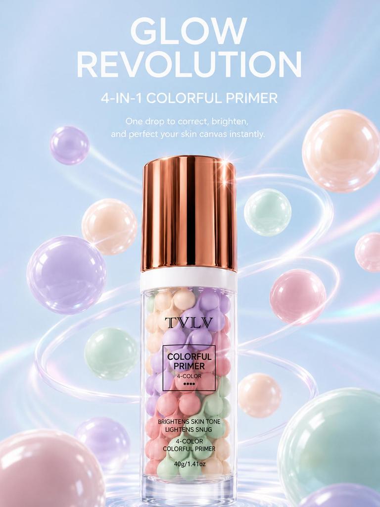 Four-color isolation makeup primer, repairing, brightening, moisturizing, refreshing, primer, color capsule cream