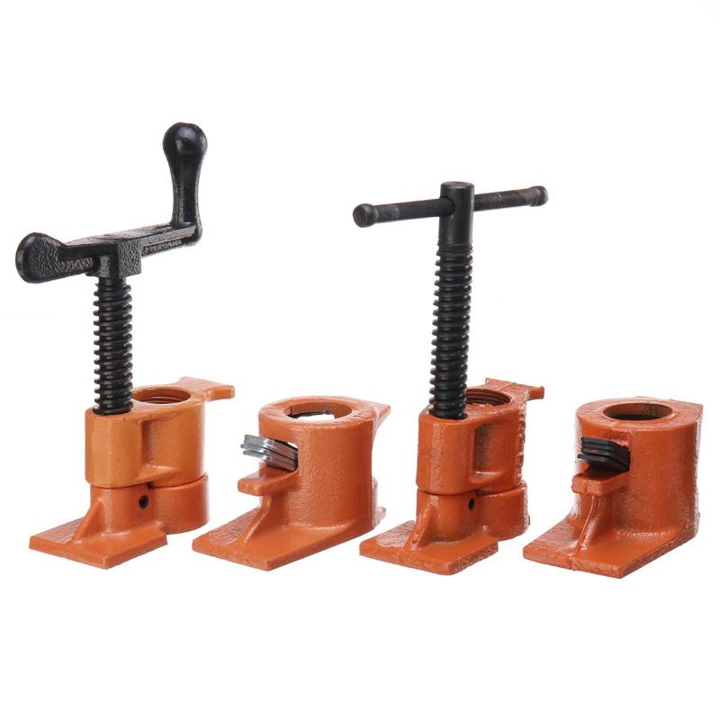 1Pc Heavy Duty Pipe Clamp for Woodworking Wood Gluing Pipe Clamp Steel Cast Iron Pipe Clamp Fixture Carpenter Hand Tool