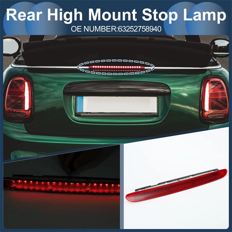 63252758940 Red For Mini Cooper R58 Coupe 2012 2013 2014 2015 Rear Third Stop Brake Light Additional Lamp
