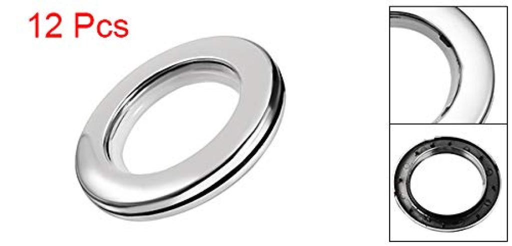 uxcell Curtain Curtain Eyelet Silver Tone 40mm Inner for Curtain Pack of 12 Grommets, Rings, Plastic, Diameter, Rods,