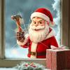 Santa Claus Static Window Sticker Does Not Damage Glass In The Living Room Window