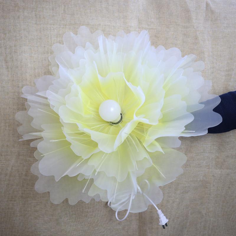 Man-made Large Yarn Flower Set with Lamp Living Room Floor Placement Garden Decoration Outdoor High Quality Artificial Flowers