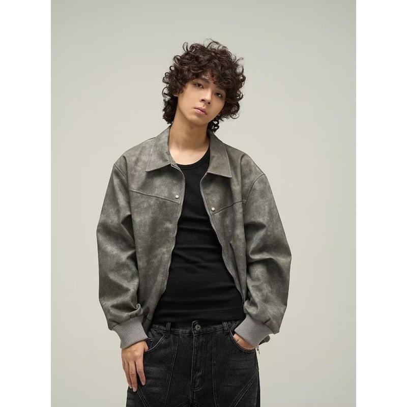 American Retro Distressed Men's Jacket, 2024 Spring/Autumn Collection - Trendy, Loose, and Versatile