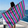Rainbow Neon Bands Beach Towel Ultra-fine Fiber Quick Drying Absorbent Beach Swimming Vacationvacation Essentials Gifts