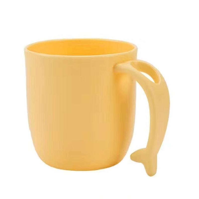 Dolphin Design Children Mouthwash Cup PP Construction Easy to Grip Handle Toothbrush Cup For Home and Travel Essential