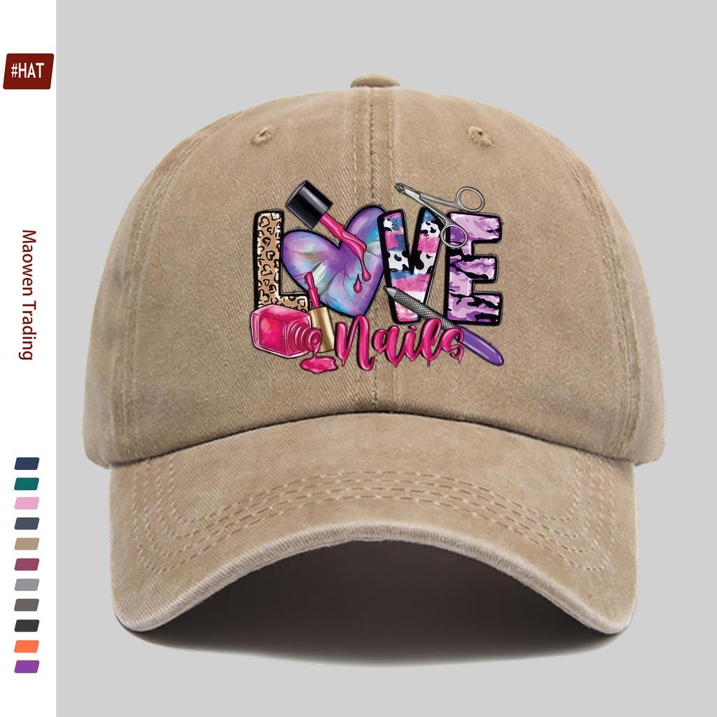 Pc Pink Nail Technician Printed Baseball Cap Printed Golf Cap Designed for Beauty Professionals Home Leisure Decorative Hat