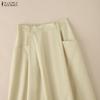 ZANZEA Lässige, lockere Röcke mit elastischer Taille und einfarbigen Details für Damen