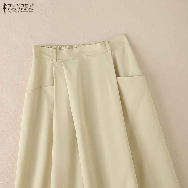 ZANZEA Lässige, lockere Röcke mit elastischer Taille und einfarbigen Details für Damen